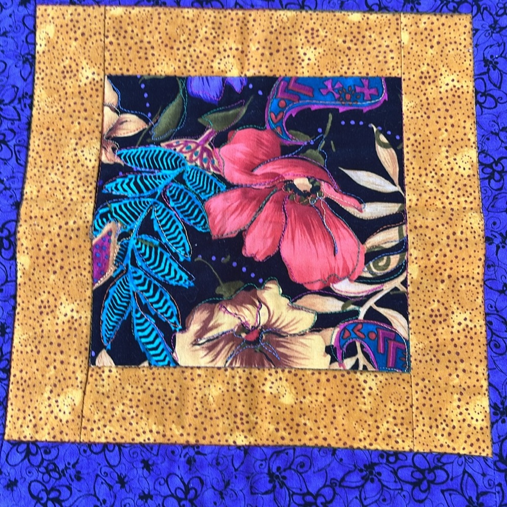 Two Sided Quilted Floral Table Runner - Picture 5 of 6